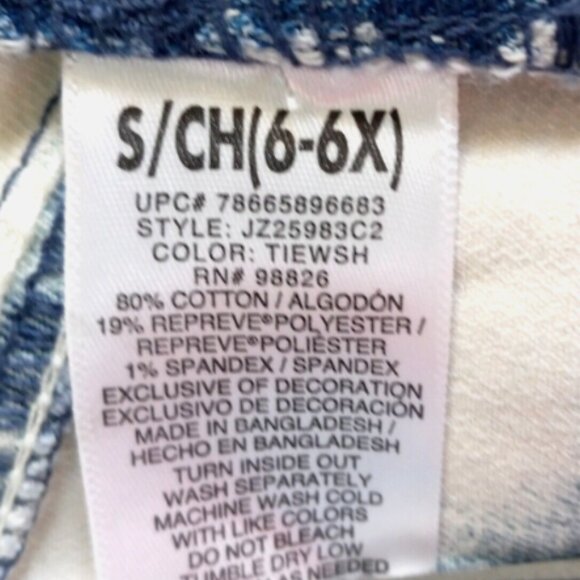 Vintage Jordache Girls Overalls Size 6-6X NEW Tie-Dye Denim Shortalls Romper - Picture 8 of 14